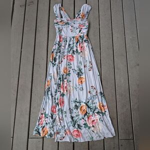 Plum Pretty Sugar Blue Floral Maxi Dress‎ 4, Wedding, Bridesmaid, Garden Party